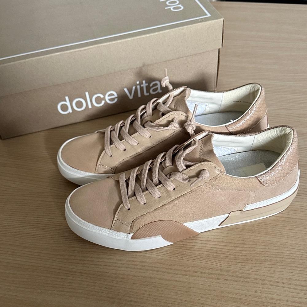 Dolce Vita Zina Dune Multi Suede Sneakers 6.5 - Picture 2 of 15